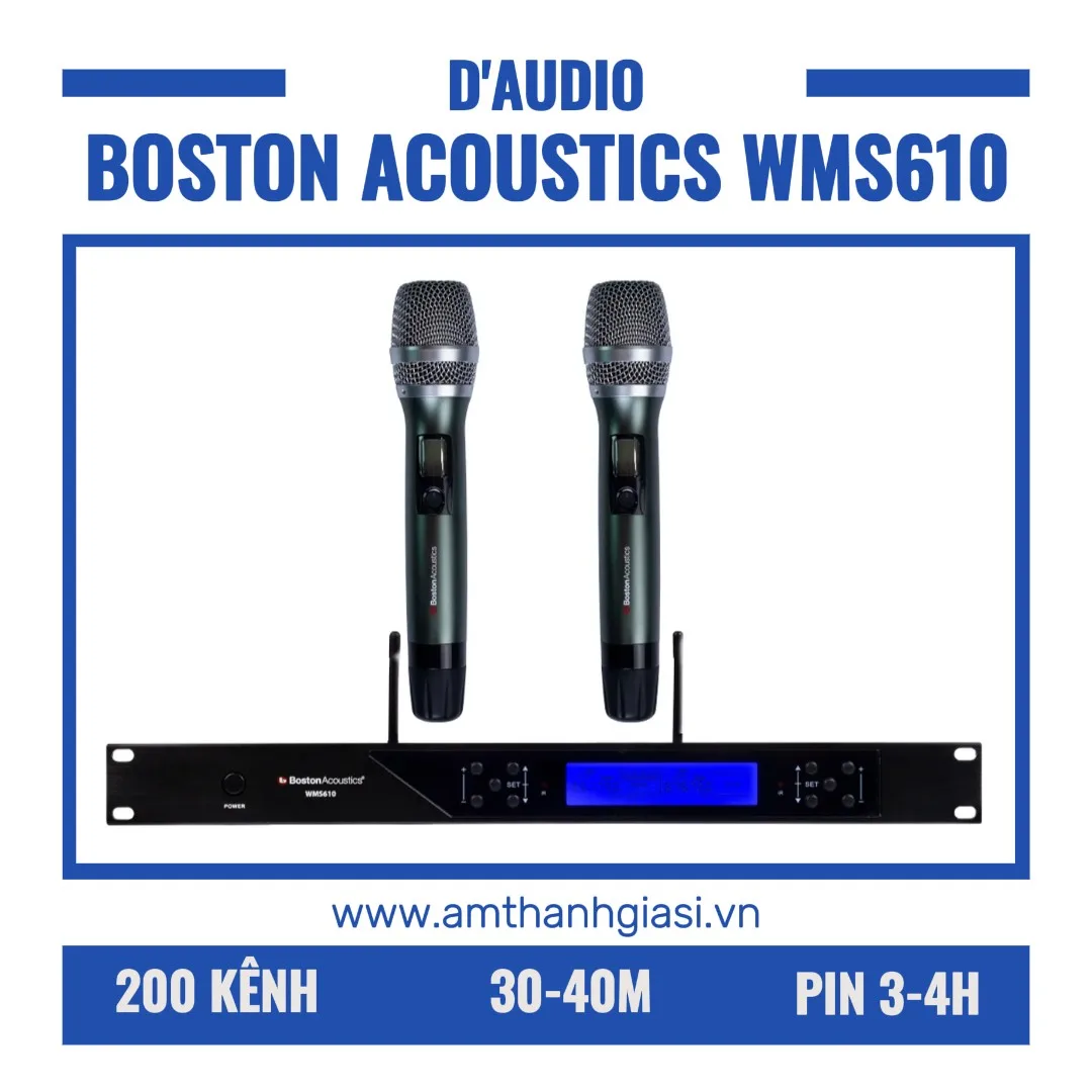 Micro Không Dây Boston Acoustics WMS610 | Chống hú | Chính hãng 6 Boston Acoustics WMS610