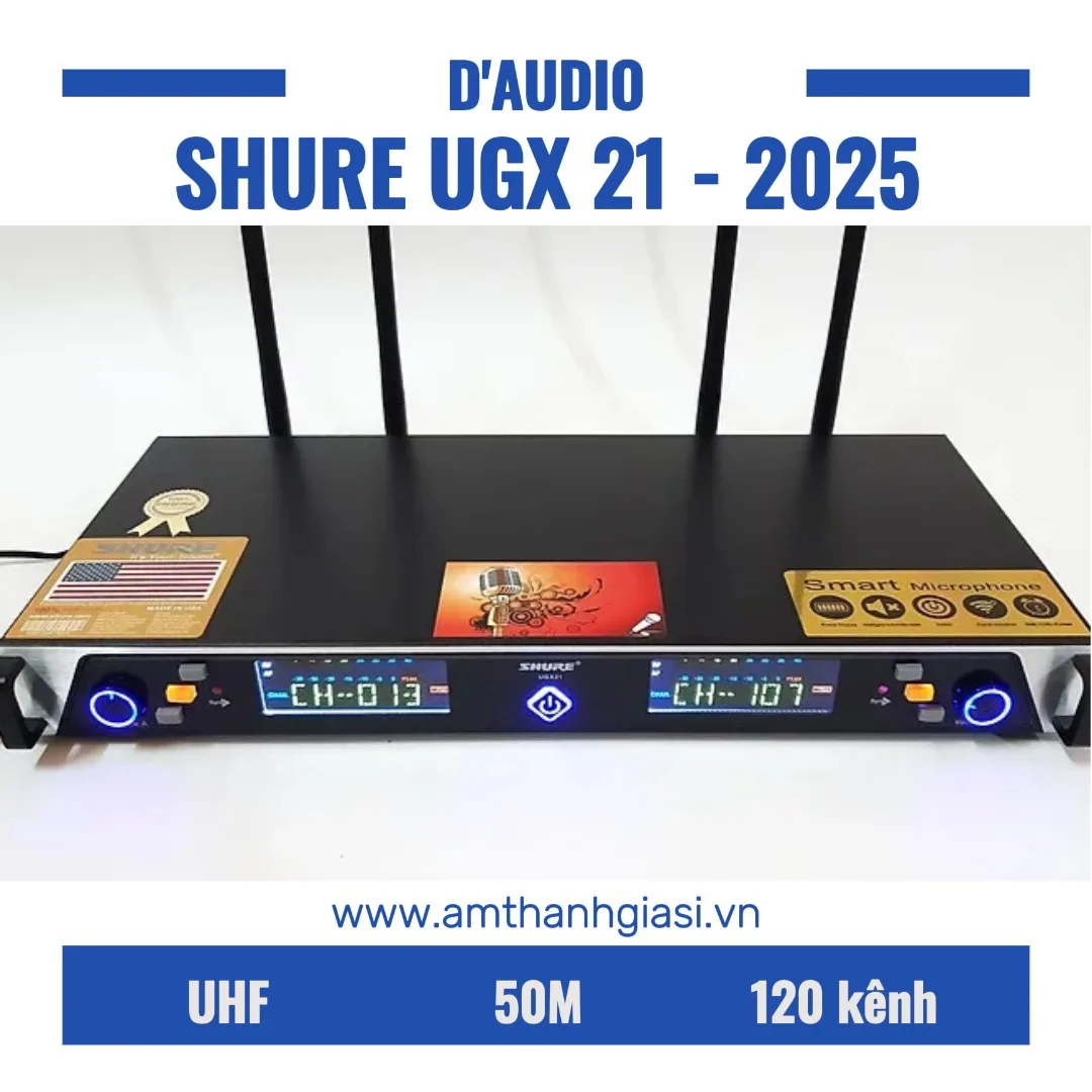 Micro Shure UGX 21 | UHF | 4 Anten | 50M |(2025) 5 Micro Karaoke Shure UGX 21