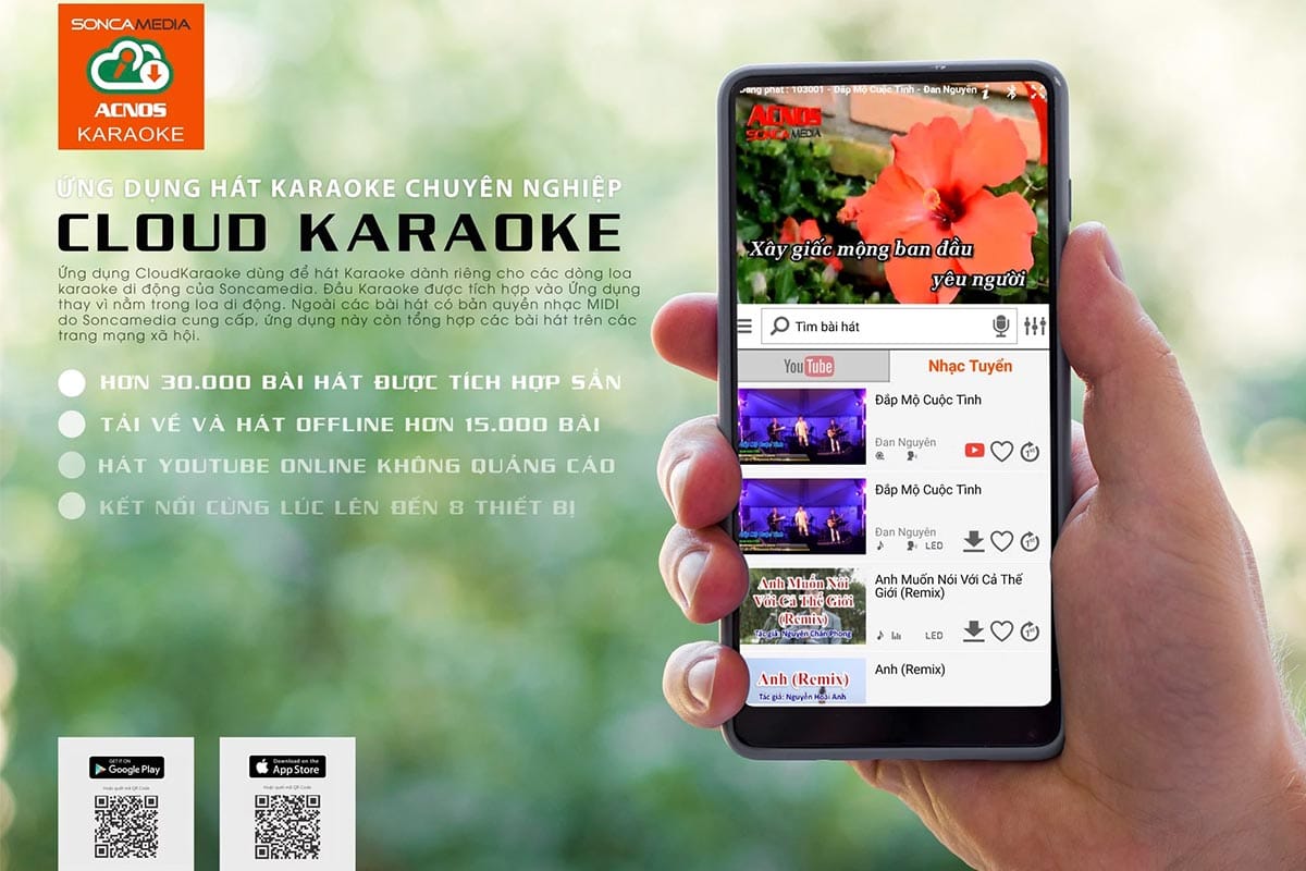 dan am thanh di dong acnos cs445d tuong thich app cloud karaoke
