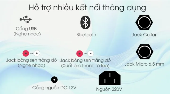 Loa Kéo karaoke Nanomax S-900 tích hợp đa dạng với các thiết bị kết nối âm thanh