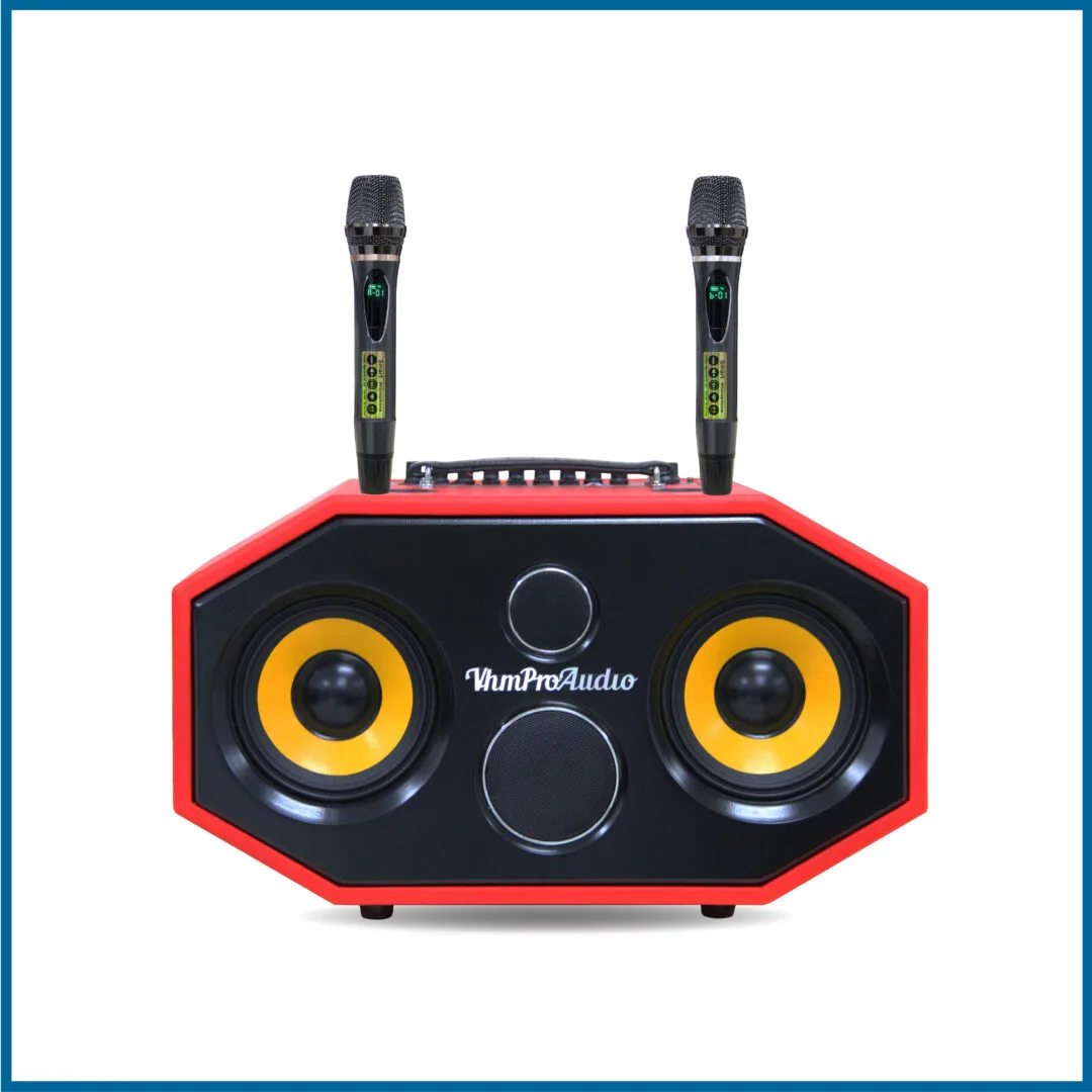 Loa karaoke xách tay Pro 6H52 |100W| Bass 1.6cm*2 | Đỏ/Nâu 3 Loa karaoke xách tay Pro 6H52