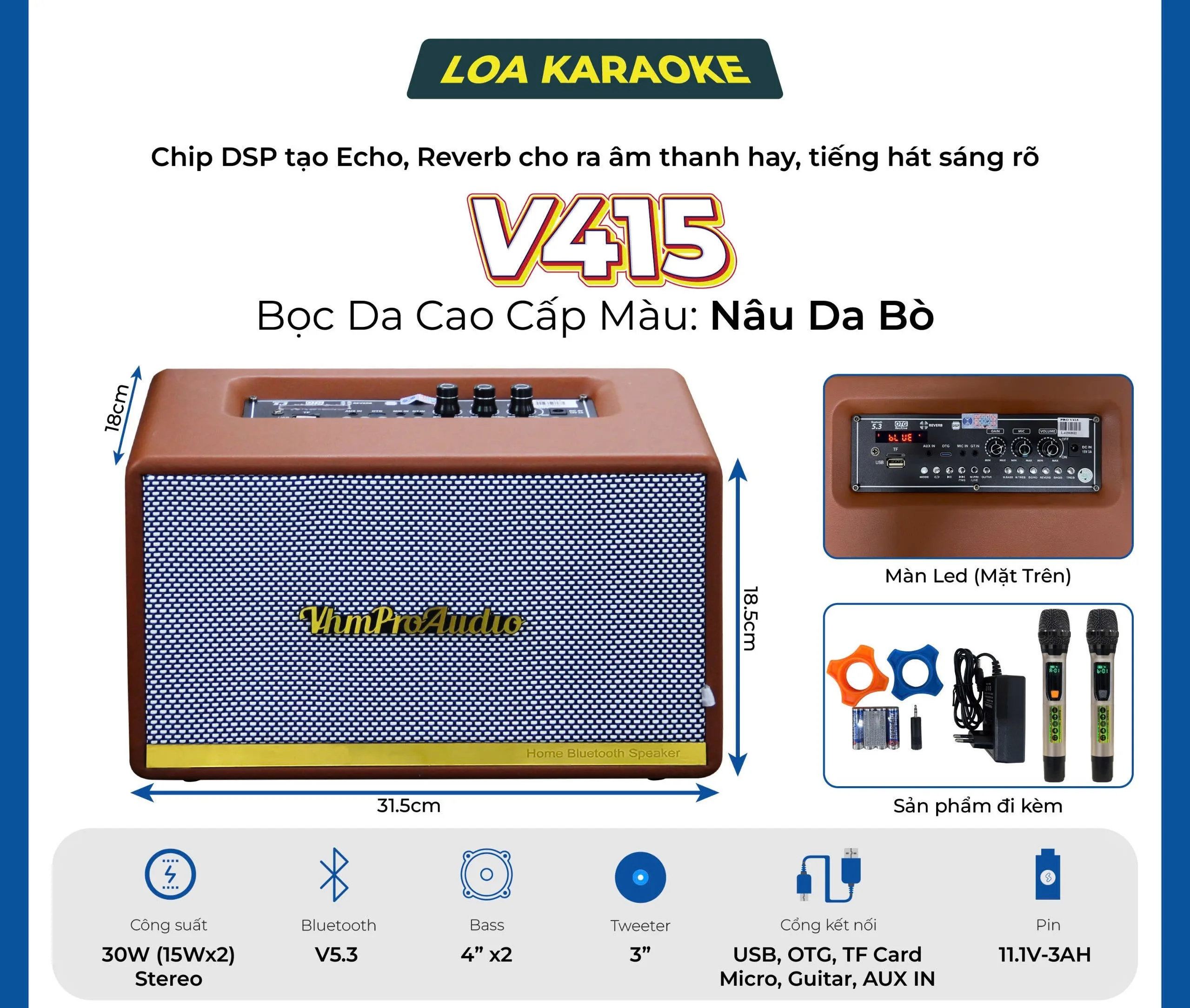 Loa karaoke xách tay Pro V415