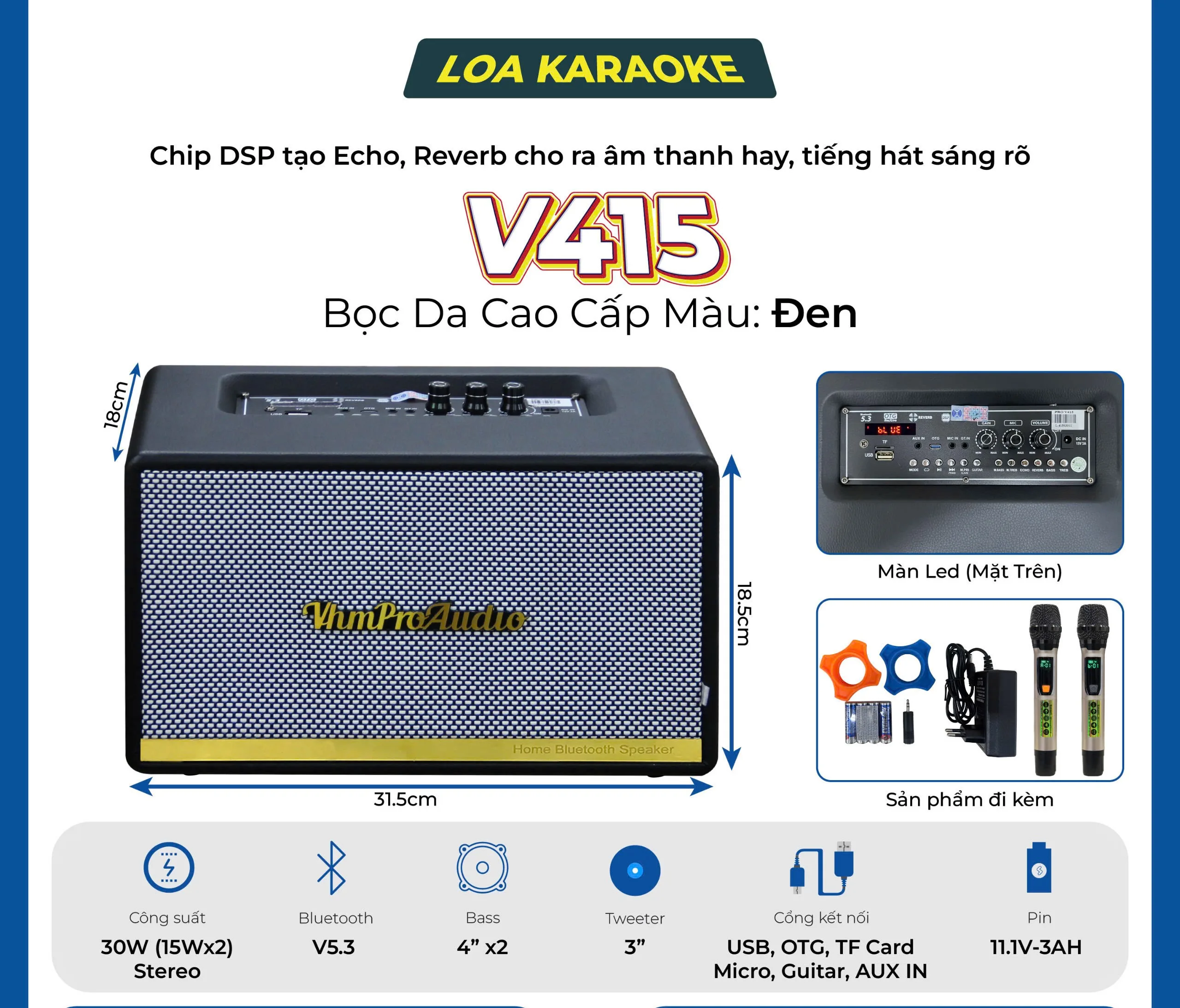 Loa karaoke xách tay Pro V415