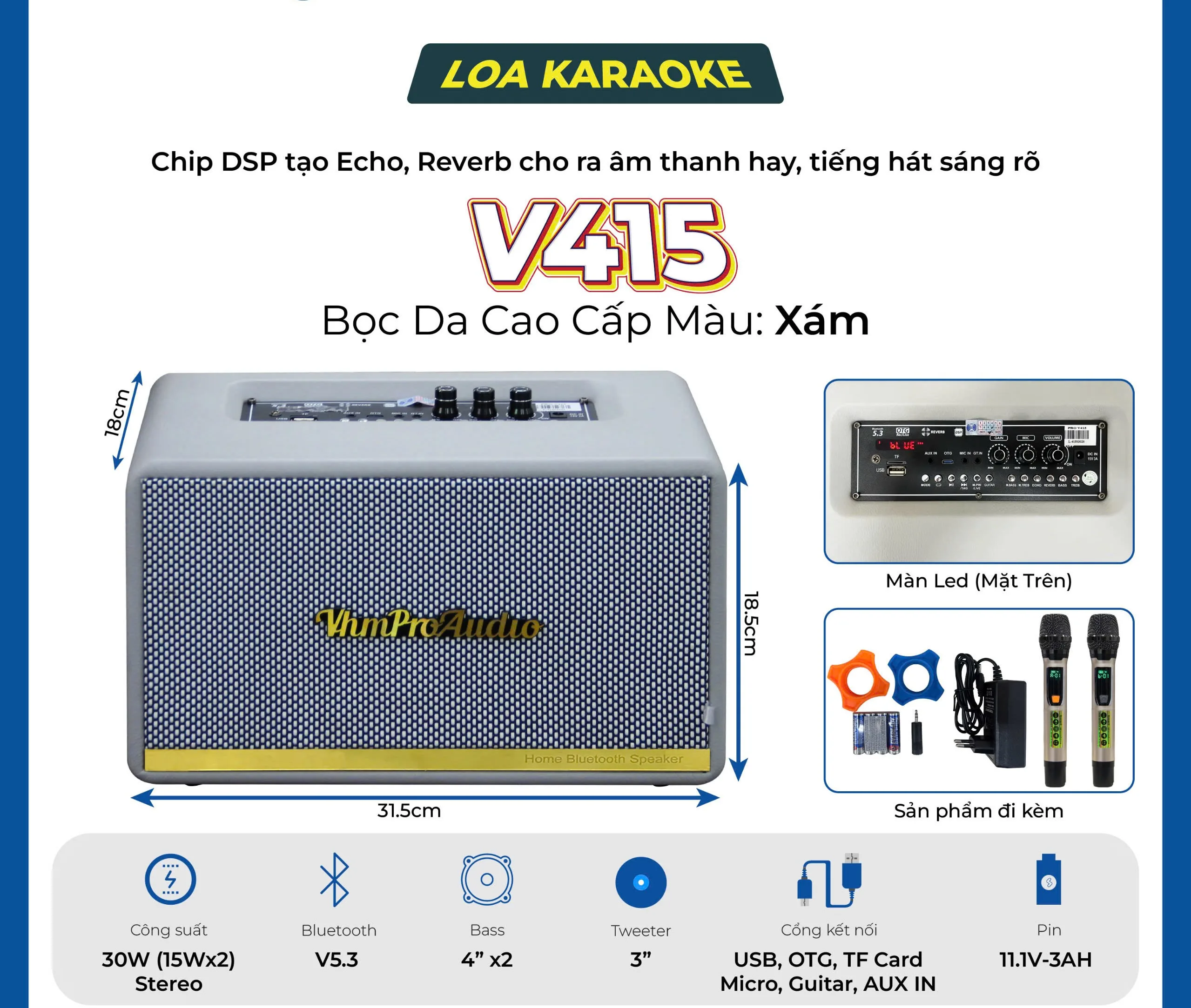 Loa karaoke xách tay Pro V415