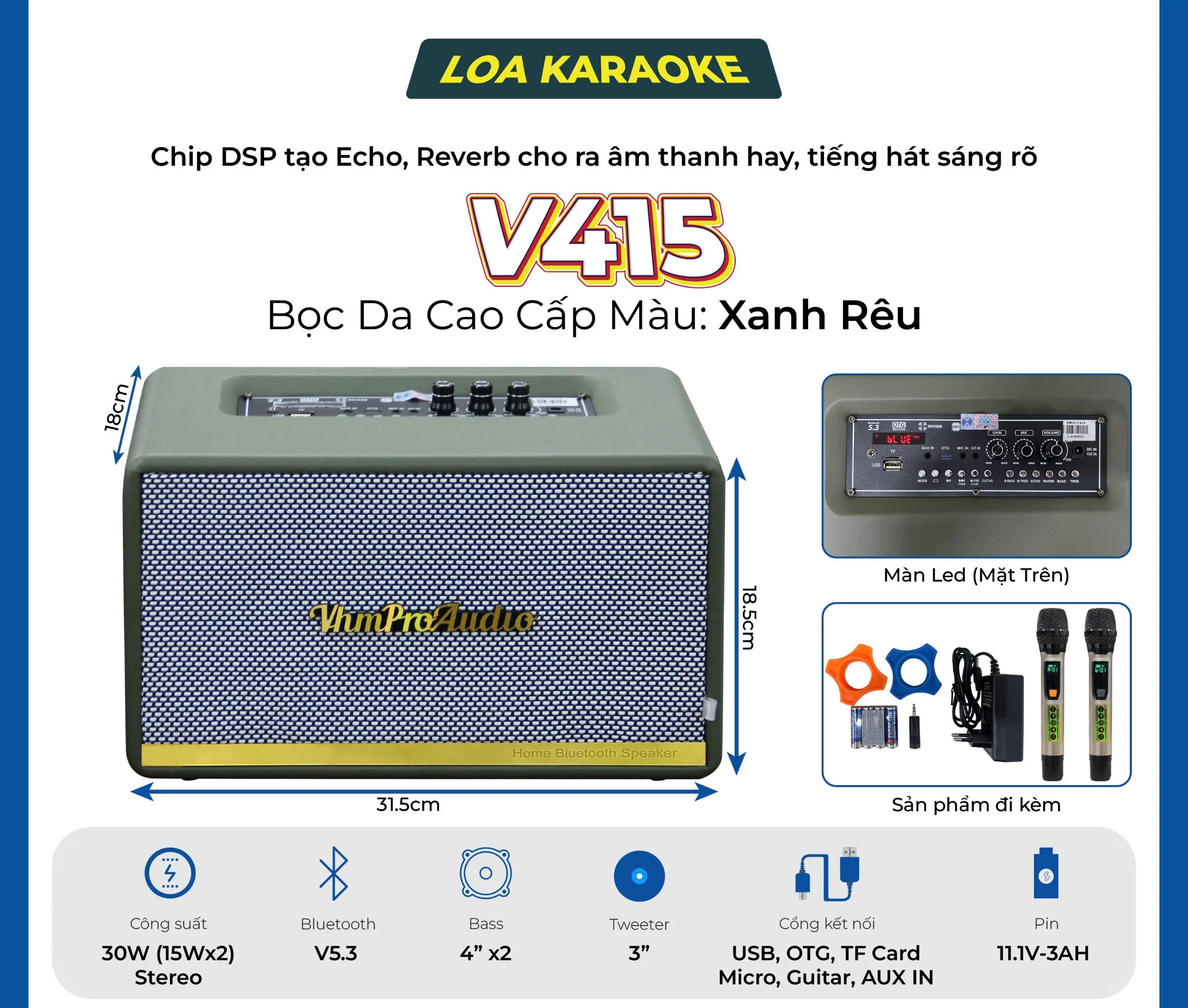 Loa karaoke xách tay Pro V415