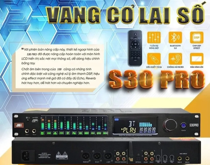 Vang cơ lai số JBL S30 Pro | Revert | Chống hú | BH 12 tháng 3 vang-co-lai-so-jbl-s30-pro