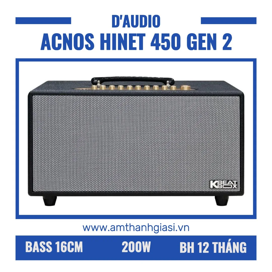 Loa xách tay Acnos HiNET 450 Gen 2 | Bass 16cm | 200W | BH 12 tháng 8 Loa xách tay Acnos HiNET 450 Gen 2