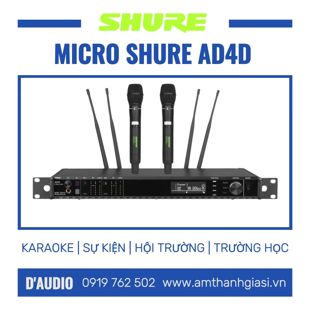 Micro Shure AD4D Axient Digital chính hãng giá tốt nhất