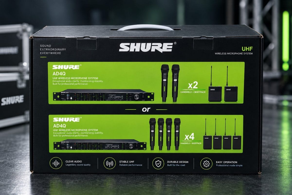 Micro Không Dây Shure AD4Q 4 Kênh | 4 Mic | Sóng xa | Chuẩn sự kiện 23 bao bi Micro khong day Shure AD4Q