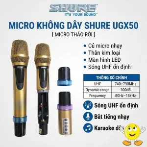 thong so ky thuat Micro khong day shure ugx50 chinh hang