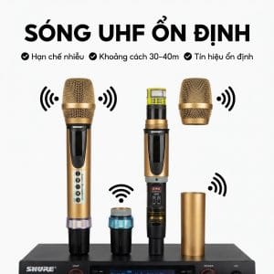 Micro không dây Shure UGX50 – Bộ micro karaoke UHF ổn định, hát nhẹ và bắt tiếng tốt