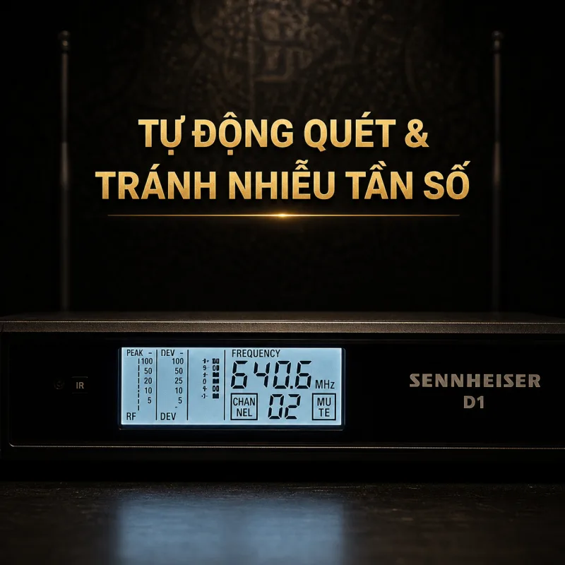 Sennheiser D1 – Micro Không Dây Cao Cấp chuẩn Gia Đình và Sự kiện (2026) 28 Màn hình Micro khong day Sennheiser D1 chinh hang