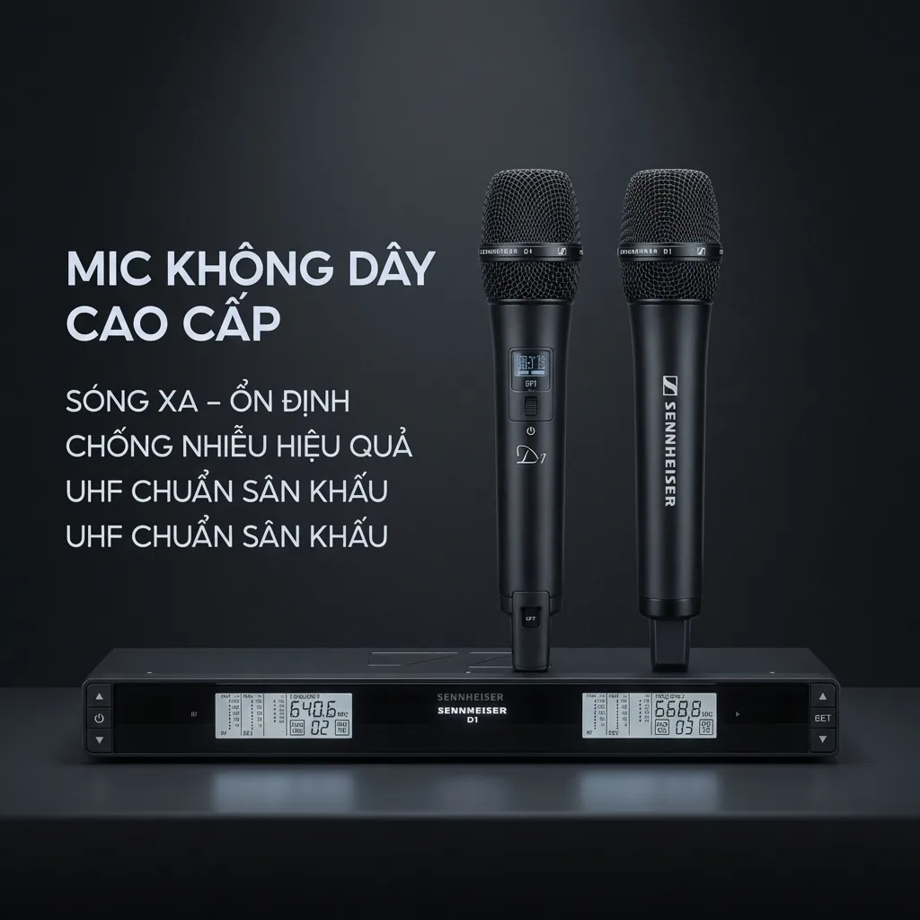 Sennheiser D1 – Micro Không Dây Cao Cấp chuẩn Gia Đình và Sự kiện (2026) 24 Micro khong day Sennheiser D1 chinh hang