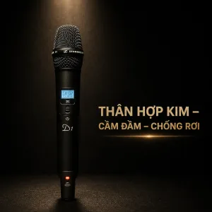 Sennheiser D1 – Micro Không Dây Cao Cấp chuẩn Gia Đình và Sự kiện (2026) 18 tay cầm Micro khong day Sennheiser D1 chinh hang