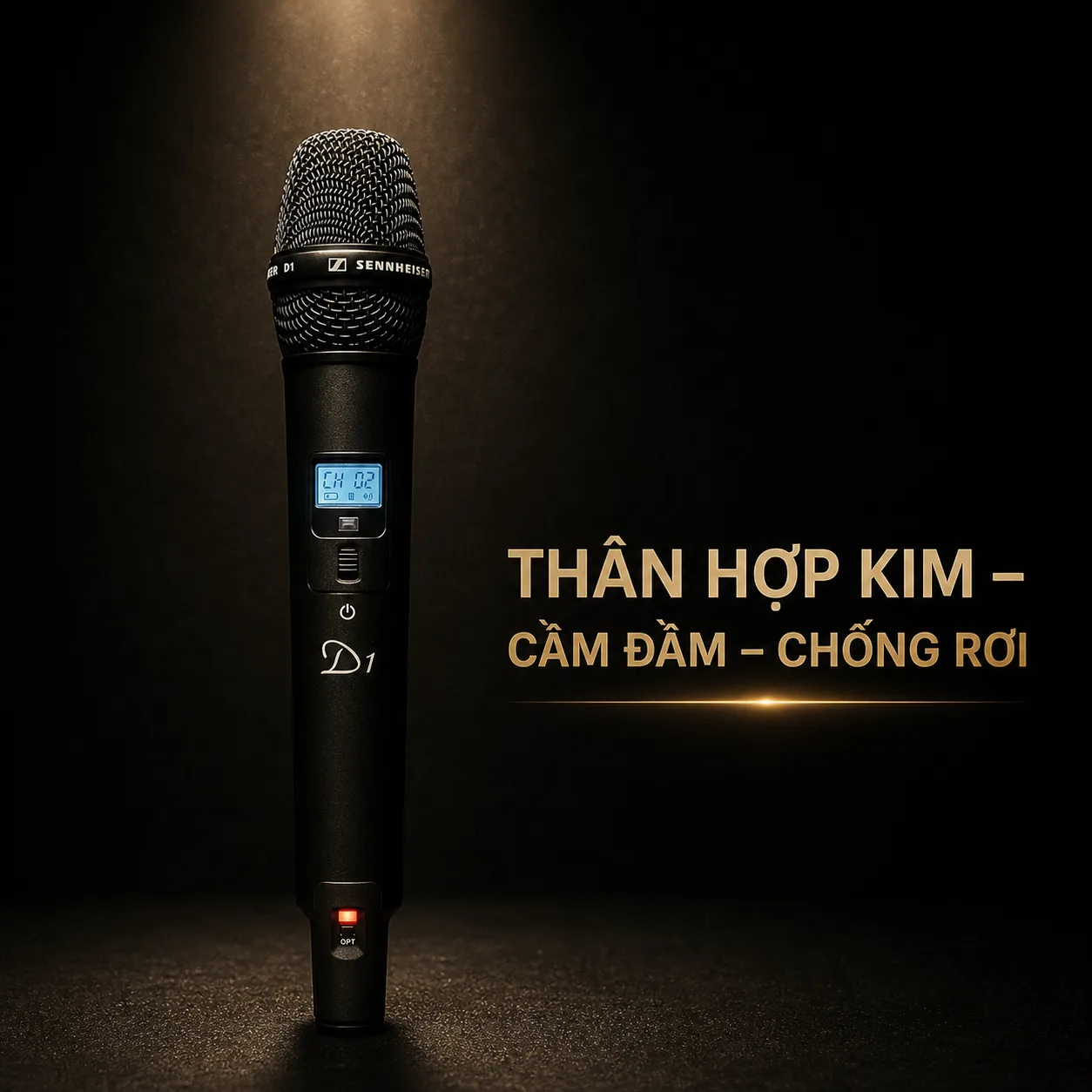 Sennheiser D1 – Micro Không Dây Cao Cấp chuẩn Gia Đình và Sự kiện (2026) 11 tay cầm Micro khong day Sennheiser D1 chinh hang