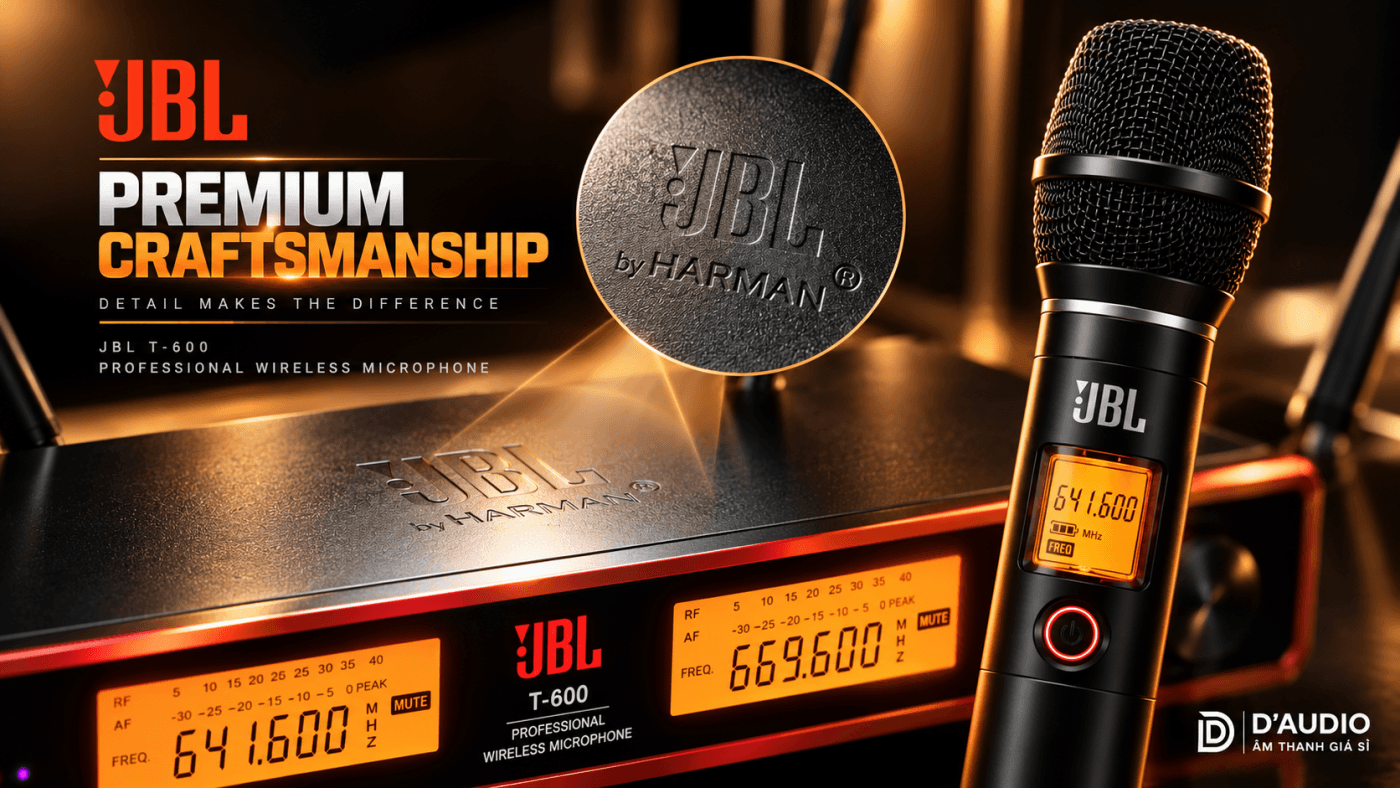 Micro không dây cao cấp JBL T 600 chính hãng dành cho karaoke gia đình, KTV và sự kiện