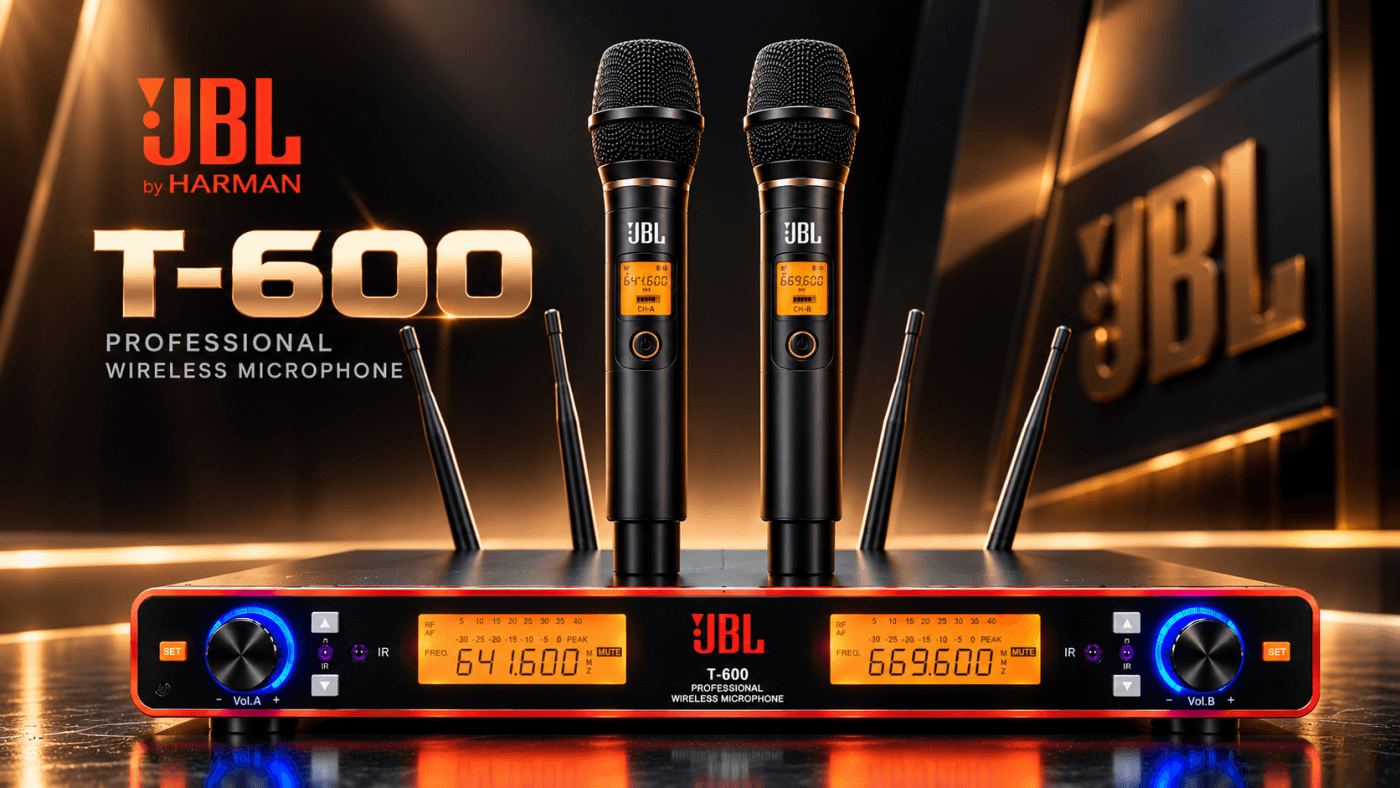 Micro không dây cao cấp JBL T 600 chính hãng dành cho karaoke gia đình, KTV và sự kiện