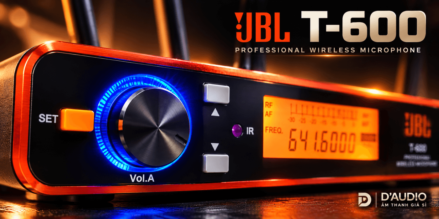 Micro không dây cao cấp JBL T 600 chính hãng dành cho karaoke gia đình, KTV và sự kiện