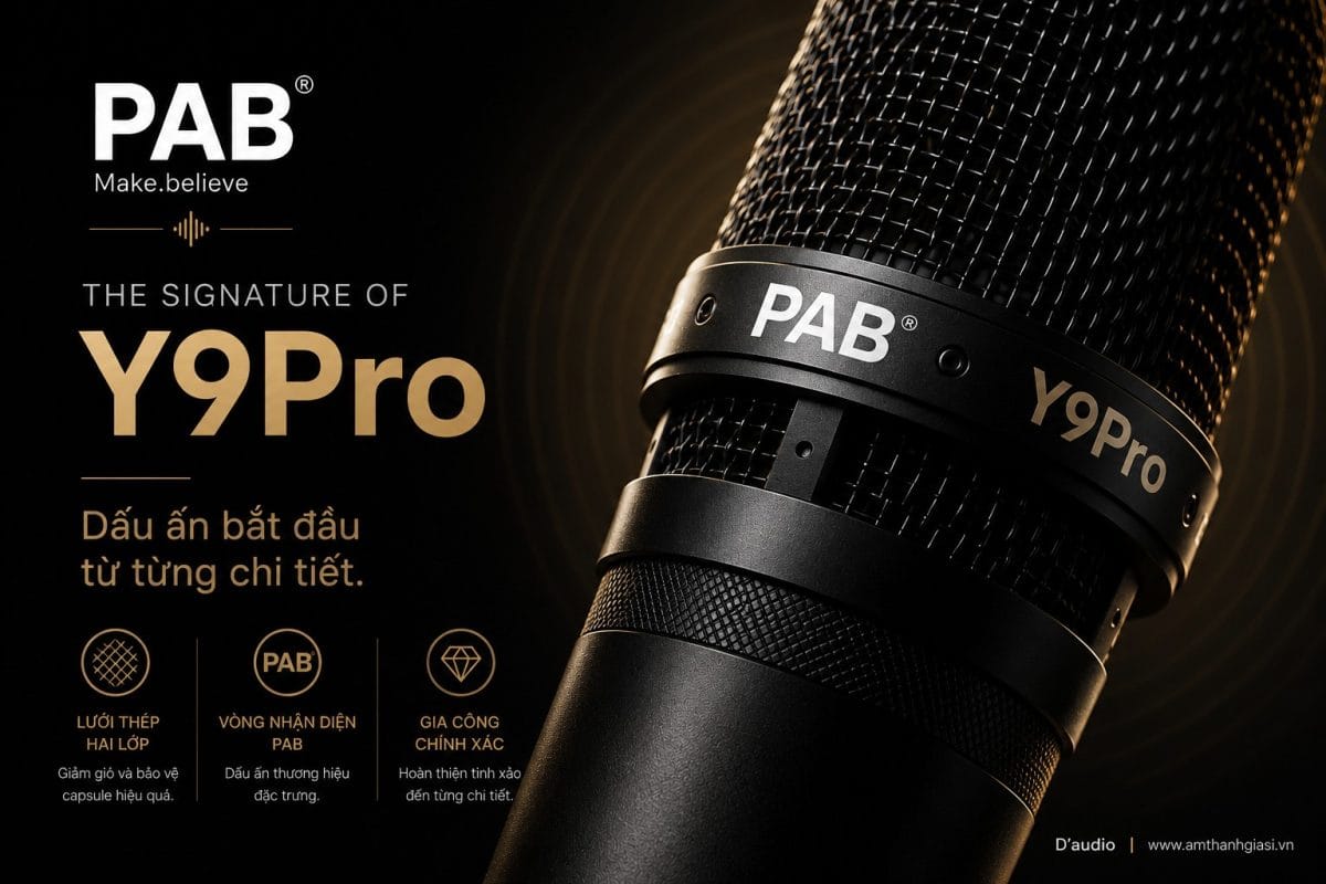 Micro Dynamic PAB Y9Pro chính hãng dành Cho Thu Âm, Podcast & Livestream