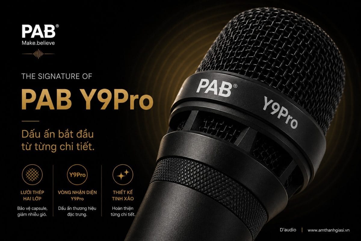 Micro Dynamic PAB Y9Pro chính hãng dành Cho Thu Âm, Podcast & Livestream