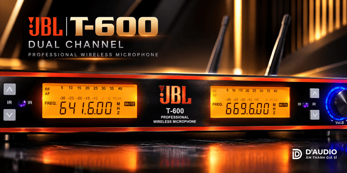 Micro không dây cao cấp JBL T 600 chính hãng dành cho karaoke gia đình, KTV và sự kiện