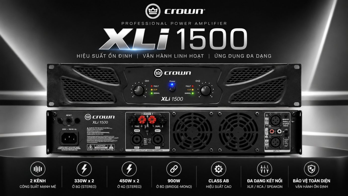 Cục đẩy công suất Crown XLi 1500