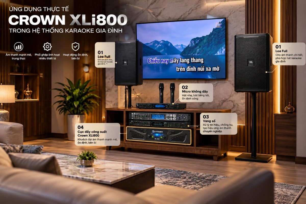 Cục Đẩy Công Suất Crown XLi800 | 2*300W/Kênh | Class AB 17 Cục đẩy công suất Crown XLi800